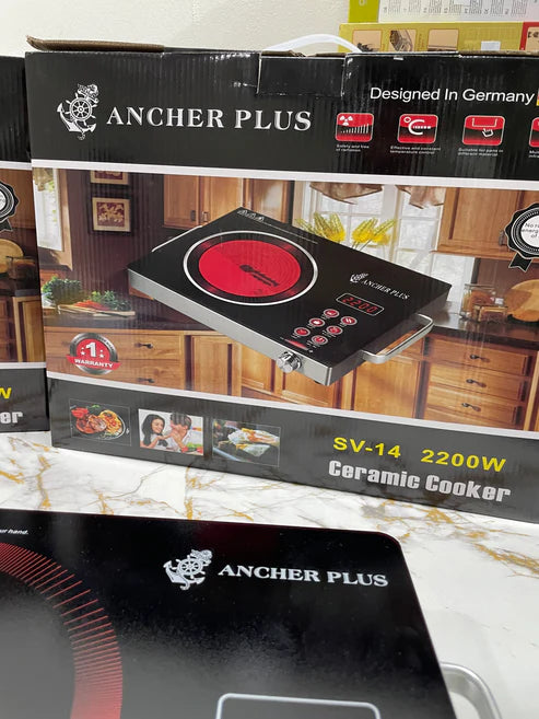 🔥 German Lot Ancher Plus 2200W Infrared Cooker – Hot Plate | Fast Heating | Touch Control |1 Year Warranty
