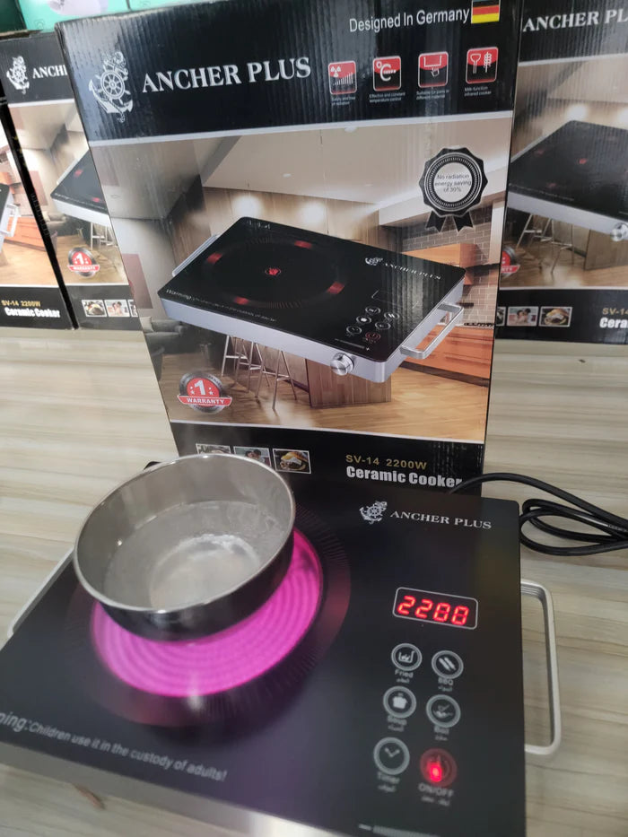 🔥 German Lot Ancher Plus 2200W Infrared Cooker – Hot Plate | Fast Heating | Touch Control |1 Year Warranty