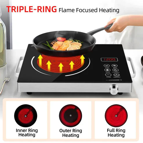 🔥 German Lot Ancher Plus 2200W Infrared Cooker – Hot Plate | Fast Heating | Touch Control |1 Year Warranty